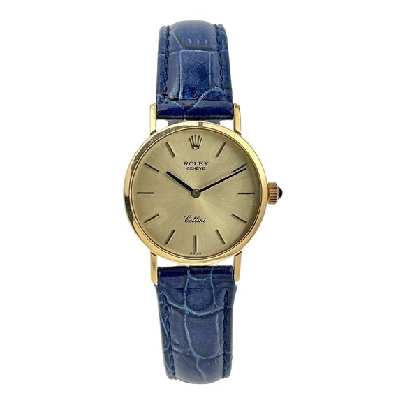 ROLEX Celini Watches 4109 18k Yellow Gold/Leather Ladies Watch Manual Wind - Picture 1 of 8